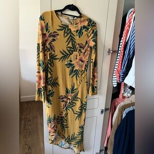 Zara Yellow Floral Long Sleeve Dress